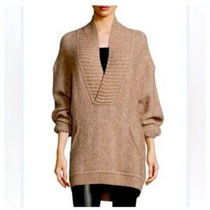 Vince Women's Sweater Beige Tan Oatmeal Boyfriend Oversize Sweater Size S
